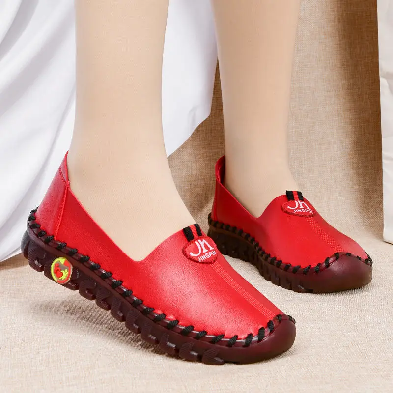 Wide Cushion Loafers Women\'s Orthopedic Shoes 42 Woman Lug Sole Anti Skid Flats Slip On Driving  Moccasins Shoes Drop Shipping