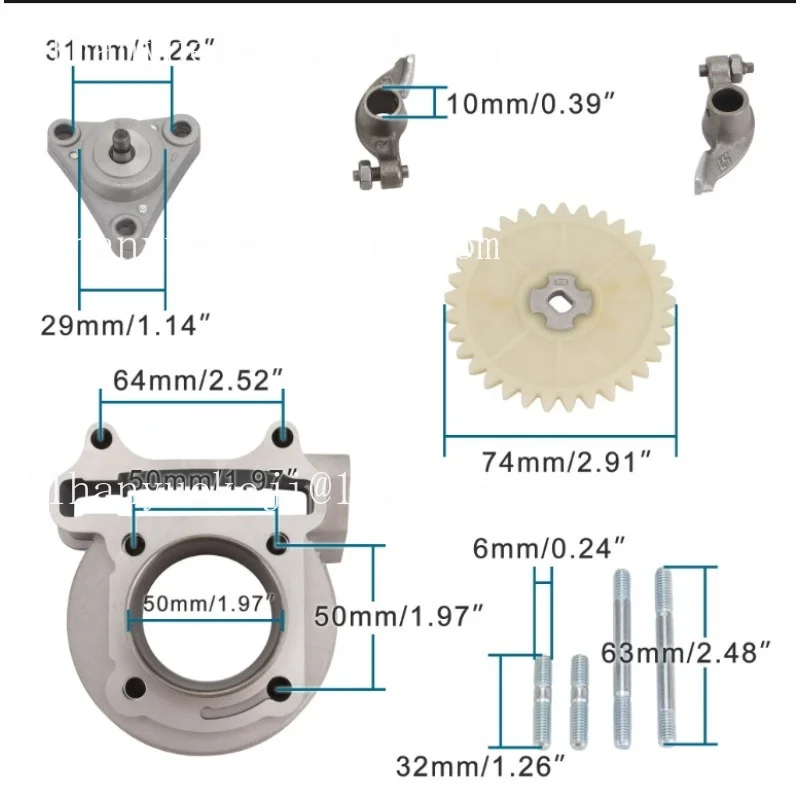 Applicable to Motorcycle 50mm Bore Upgrade 100cc Big Bore Cylinder Rebuild Kit Replacement for GY6 50cc 100cc 139qmb RacinScoote