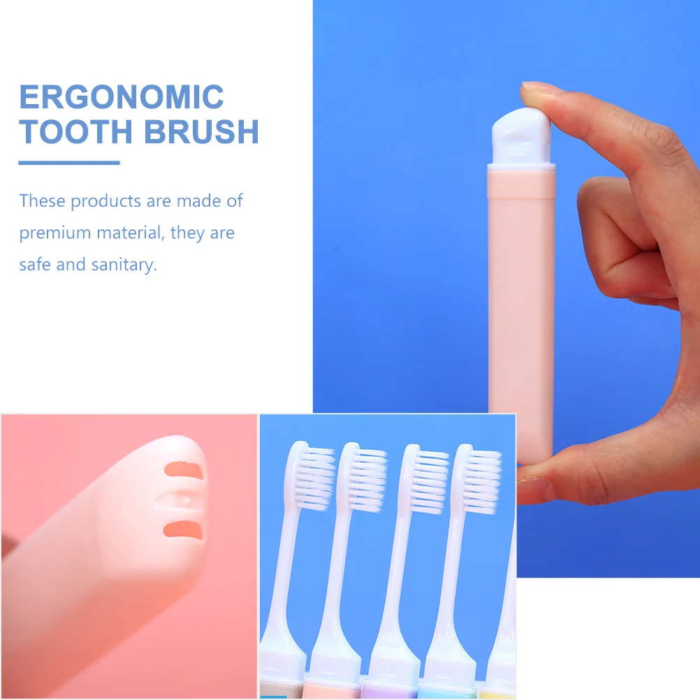 

5pcs Foldable Toothbrush Portable Travel Kit Soft Bristles Compact Lightweight For Home Camping Polypropylene Dental Oral
