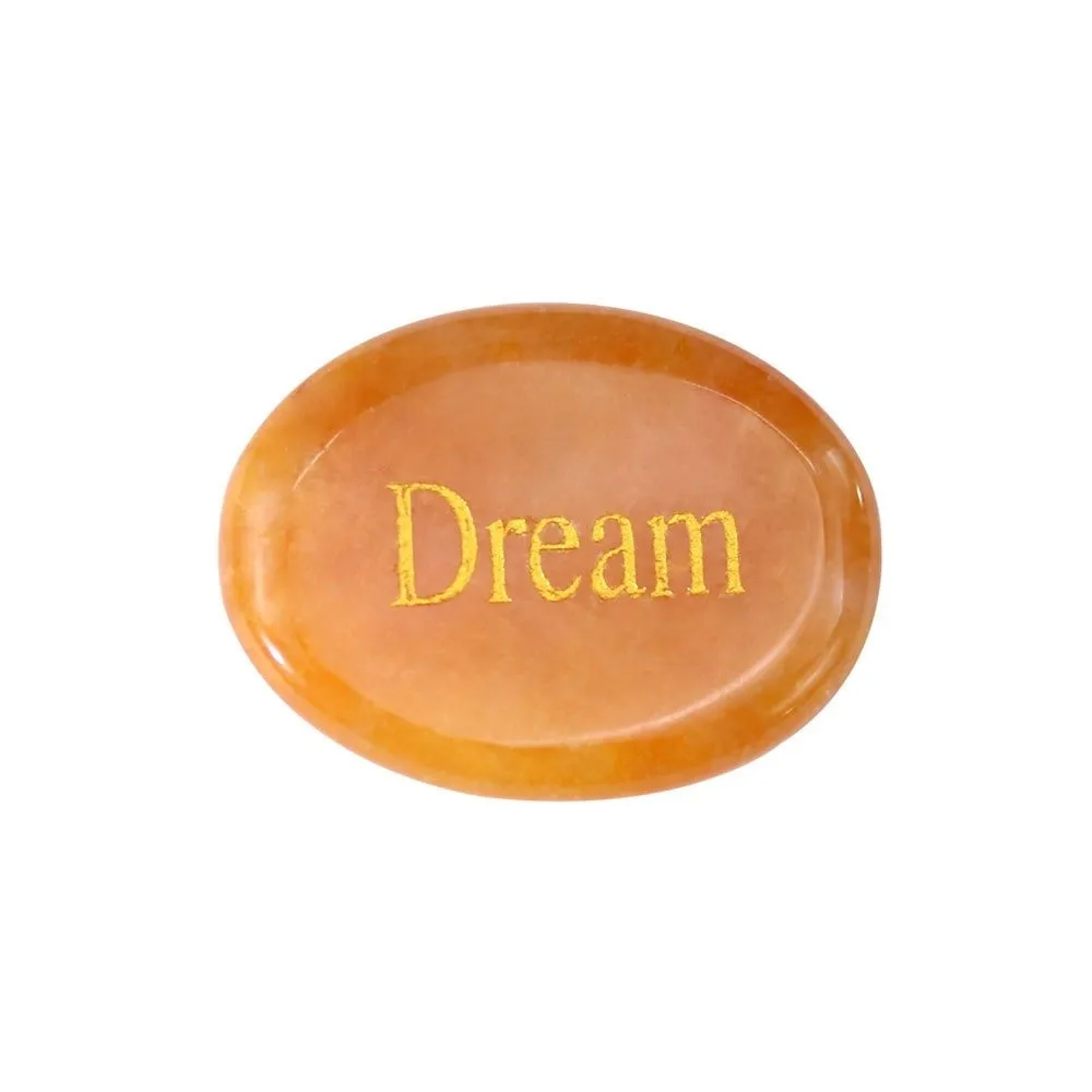 Ellipse Shape Thumb Worry Stones Engraved Different Inspirational Word 40-45mm Size Natural Crystal Stone Ornaments
