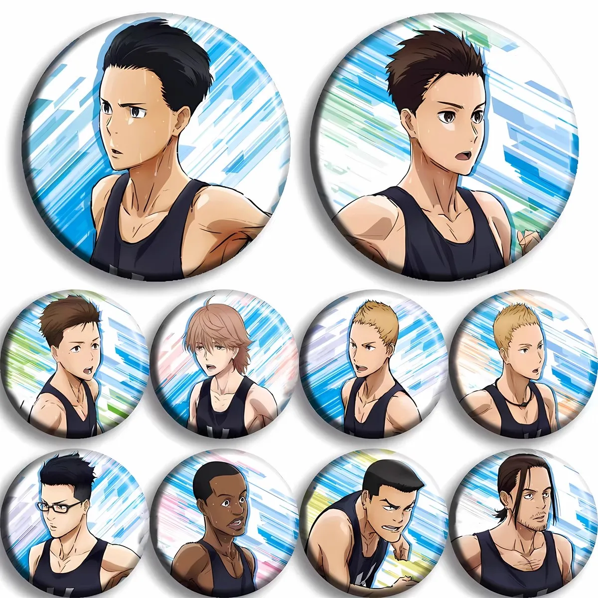 

58 мм аниме бег с ветром Kiyose Haiji Kurahara Kakeru KING Hirata Aikihiro косплей костюм значок булавка SPTE жесть брошь ﻿