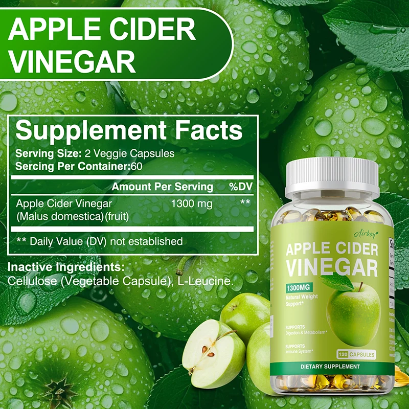 Apple Cider Vinegar - Cleansing, Reduces Anxiety & Stress, Weight Management, Promotes Cardiovascular & Digestive Health