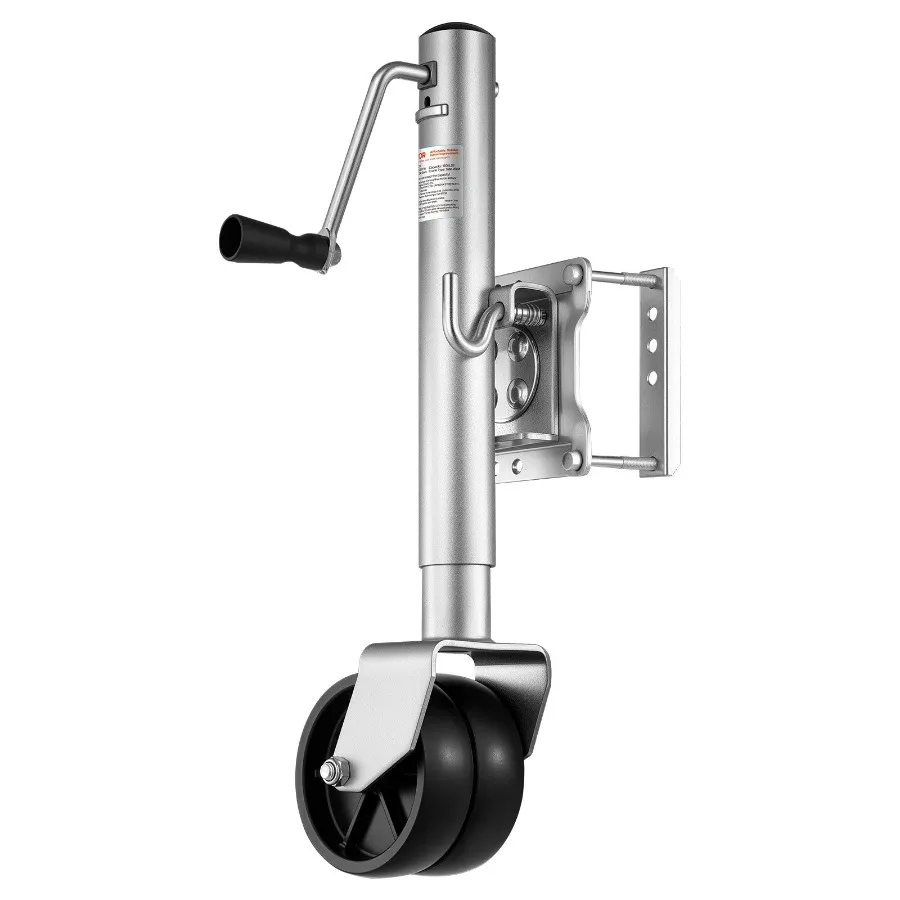 

Подкатной домкрат для прицепов с колесом, грузоподъемность 1500 фунтов, сверхмощный поворотный домкрат для лодочных прицепов с одним полипропиленовым колесом, эргономичная ручка, 12 дюймов