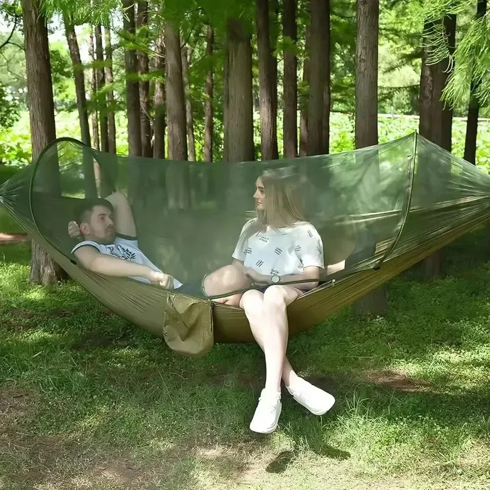 Camping Hammock Fully Automatic Quick Opening Mosquito Net Outdoor Camping Tent Travel Hike Sleeping Swing Easy To Store Hammock image 3