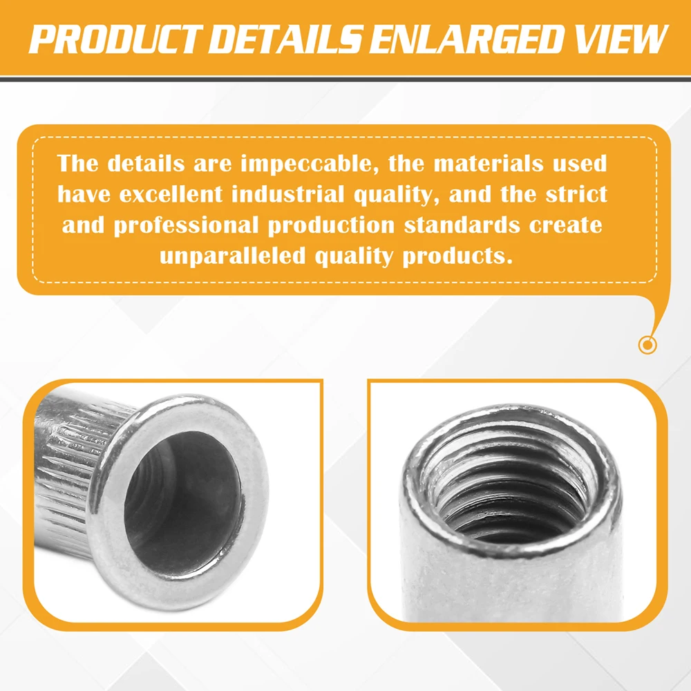 Liga de alumínio Rivnut, cabeça chata, rosca Rebite Inserção, Nutsert Cap, Rebite Porca, M3, M4, M5, M6, M8, M10, M12, 20, 50, 100Pcs