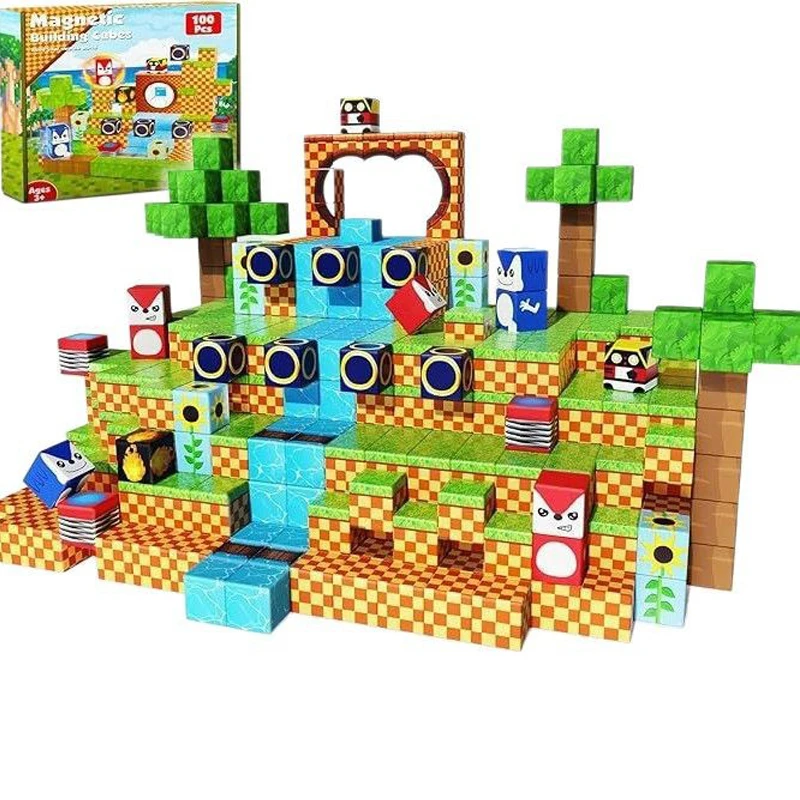 2026 Neues magnetisches Bausteine-Set, Montessori-Stapelspielzeug, STEM-Lernspielzeug für Kinder, Weihnachtsgeschenke für Jungen und Mädchen