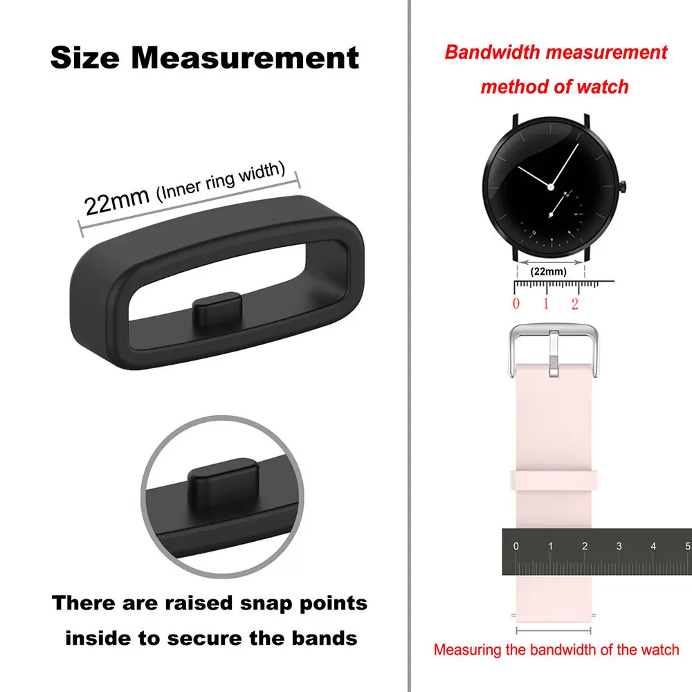 18 20 22mm Watch Band Ring Rubber Replacement For Huawei Honor Band Strap Keeper Security Holder Retainer Ring For Amazfit Bip
