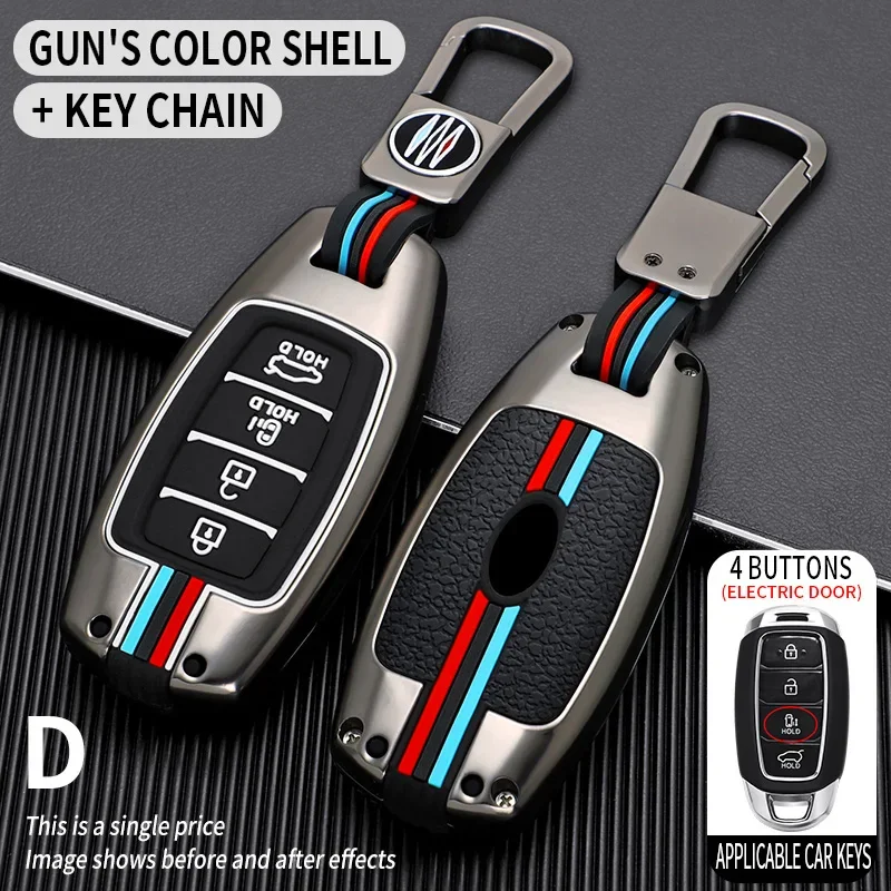 

Car Key Case Cover Shell Fob For Hyundai Palisade Grandeur Azera Elantra GT Kona 2018 2019 Car Keychain Protective Accessories