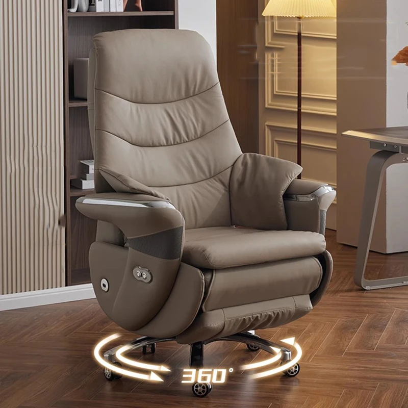 Conferência estudo cadeira de escritório couro designer reclinável cadeira de escritório móvel luxo nordic encosto taburete móveis na moda