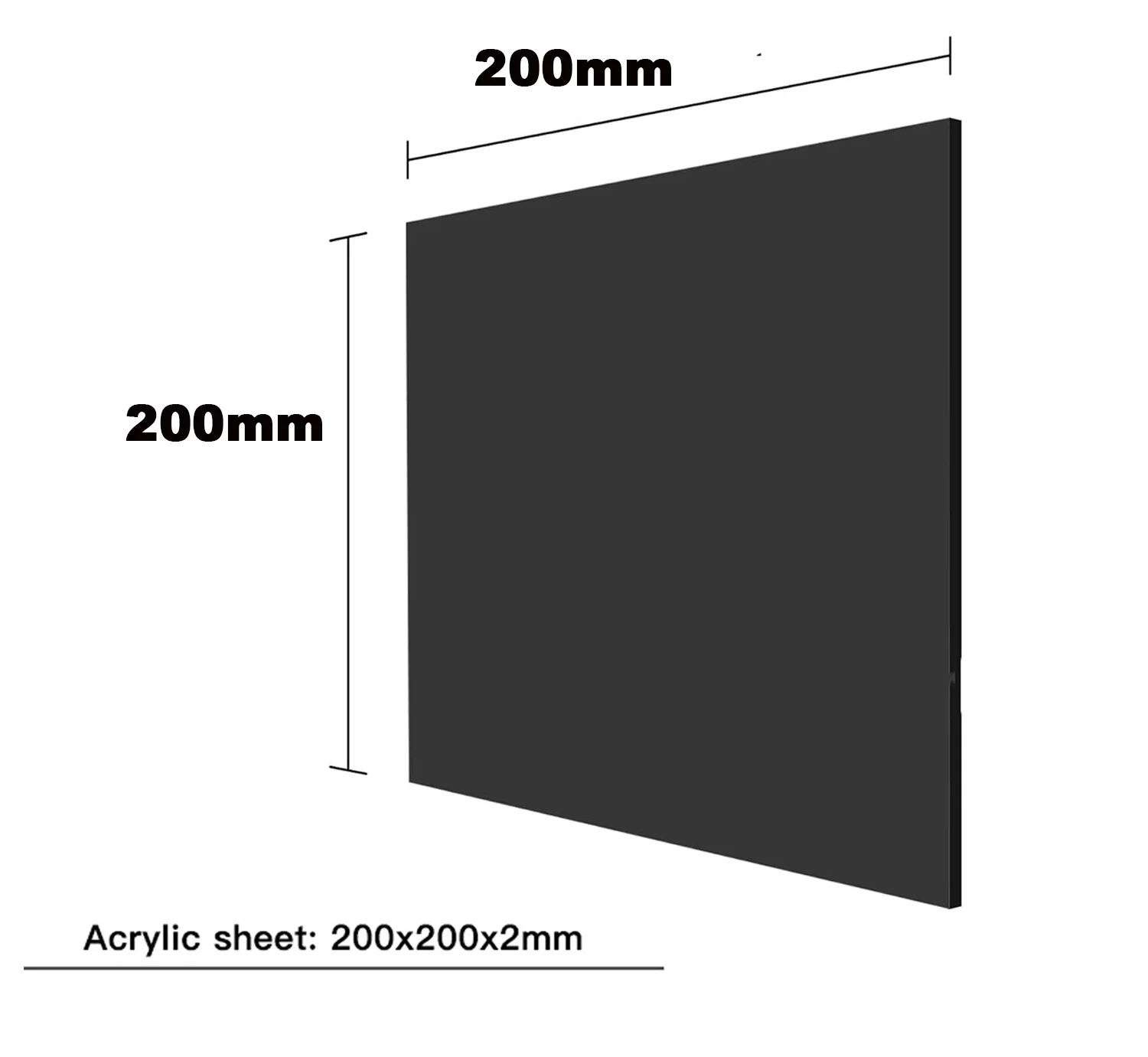 Imagem -06 - Folha Acrílica para Gravador a Laser Acrílico Preto Fácil de Cortar Materiais Faça Você Mesmo Plástico 200x200x2 mm