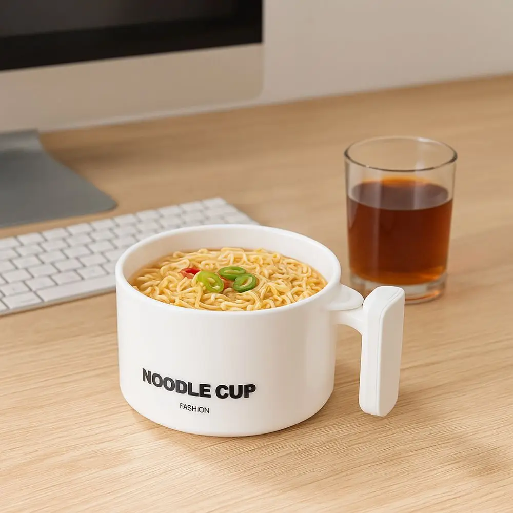 

Stainless Steel Noodles Ramen Bowl Heat Resistant Anti-scald Noodles Cup with Handle with Lid Fruit Salad Bowl Lunch Box