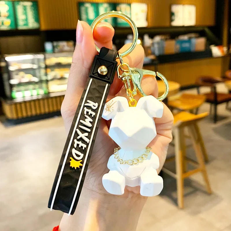 Wholesale Pink Bunny Keychain Cute Cartoon Chinese Zodiac Year of The Rabbit Car Key Chain Ring Bag Pendant Dropshipping 2023