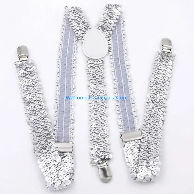 X4YC Shimmering Dance Costume Accessories Necktie Gloves Set Lightweight Polyester For Performers And Gatherings