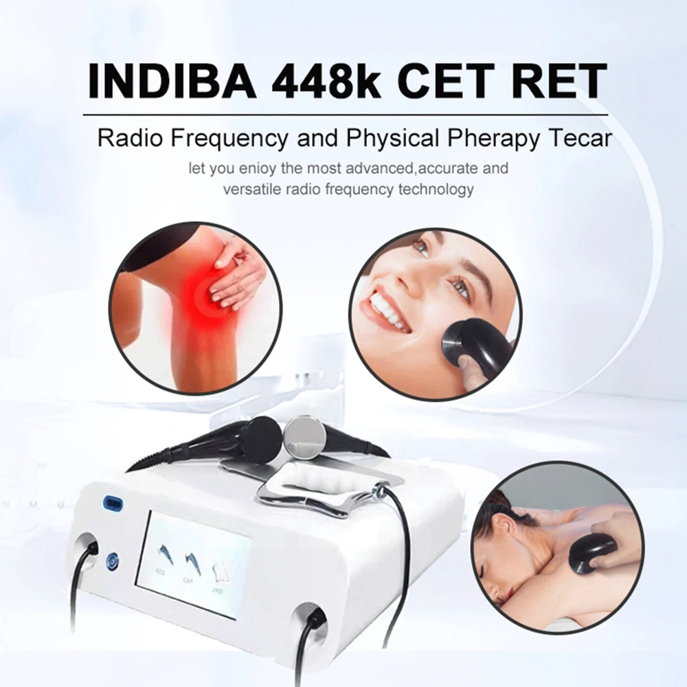 INDIBA Tecar Thermo Therapy 448KHZ RET CET High Radiofrequency Relieves Pain Slim Machine for Weight Loss Lifts Firming Skin