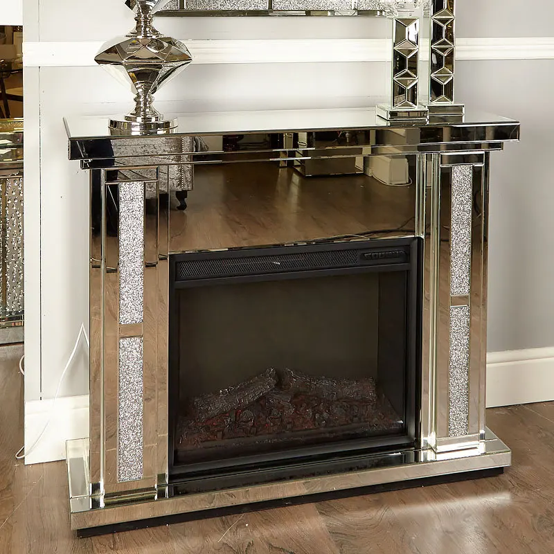 

Mirror fireplace electric heater living room bedroom decorative glass furniture LED luminous electric fireplace rack