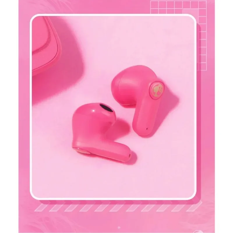 Genuína série MINISO Barbie fones de ouvido, bluetooth, rosa, forma de bolsa criativa fofa, tampões de ouvido, presente de férias para meninas, TWS