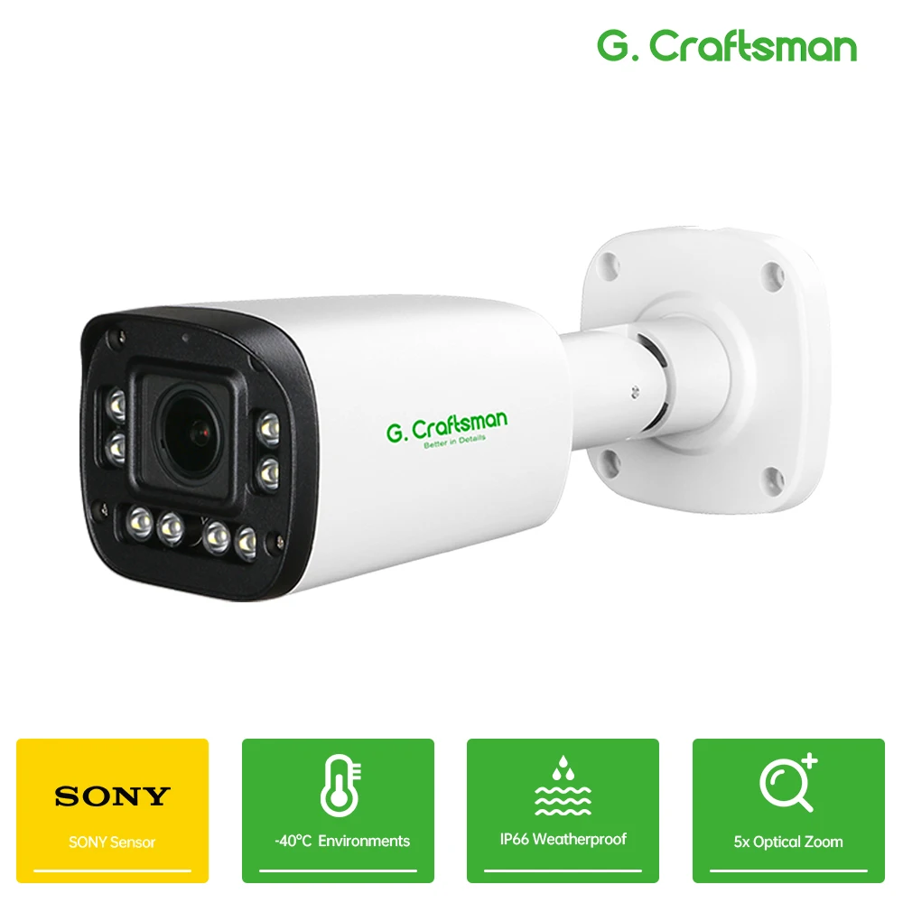 

C B1 5X POE S-ONY 2.7-13.5mm Lens 5MP 4K Two-Way Audio RTMP AI LED Surveillance Security CCTV Video G.Craftsman