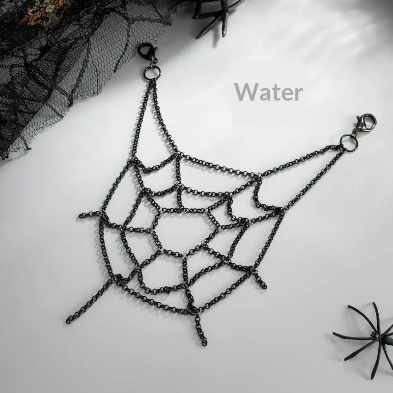 New Hip Hop Gothic Waist Chain Punk Spider Web Metal Pants Chain with Tassel Unisex Accessory for Clubbing Street Dance Outfits