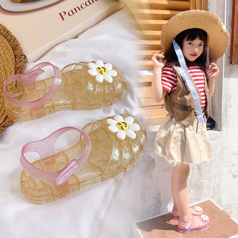 2026 New Fashion Children Sum Baby Girls Kids Shoes Flower Cute Girl Causal Sandals Beach Shoesmer Roman Sandal Popular Design
