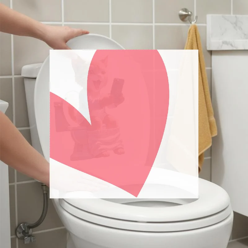 Funny Reading Newspaper Cat Toilet Sticker Waterproof Anti-Scratch Decal for Bathroom Restroom Home Decoration