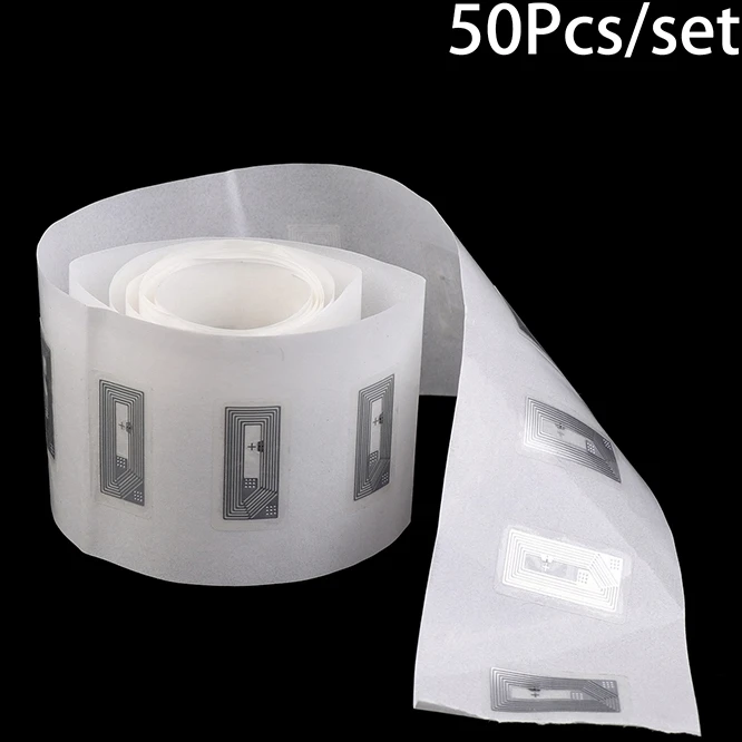 50Pcs NFC Chip Ntag213 Sticker Wet Inlay 11x21MM 13.56MHz Label Tag 213 Anti-counterfeiting Label Electronic Label
