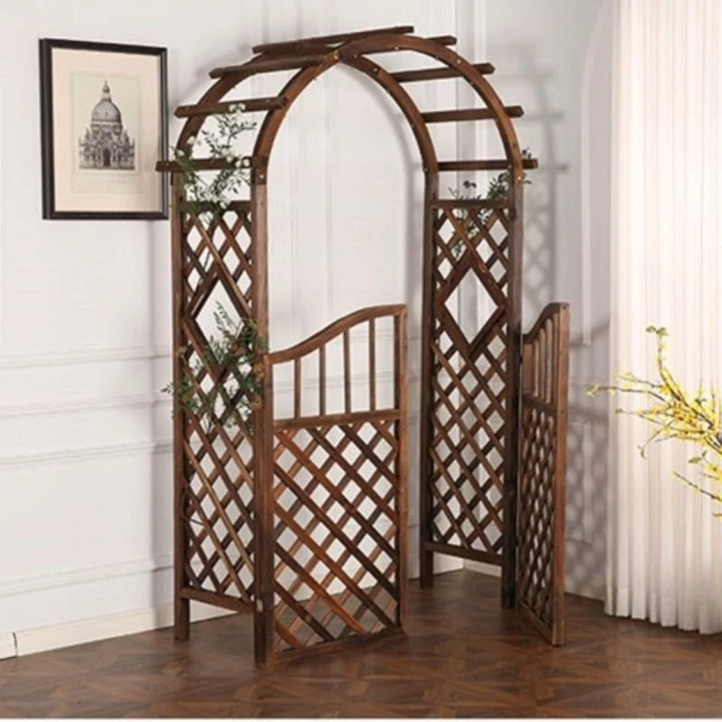 

Outdoor flower stand Antiseptic wood arch climbing vine stand Outdoor decoration Garden curved door fence courtyard