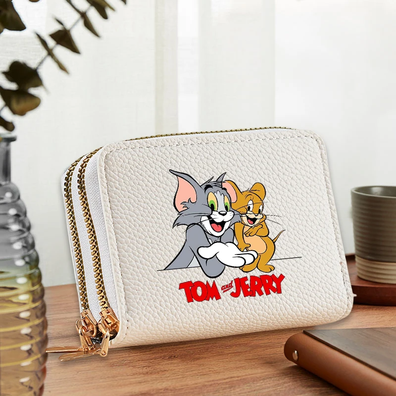 

Tom and Jerry Wallet Women's Card Holder Double Layer Zipper Multi-Function Compact Design Portable Bags Fashion Birthday Gifts