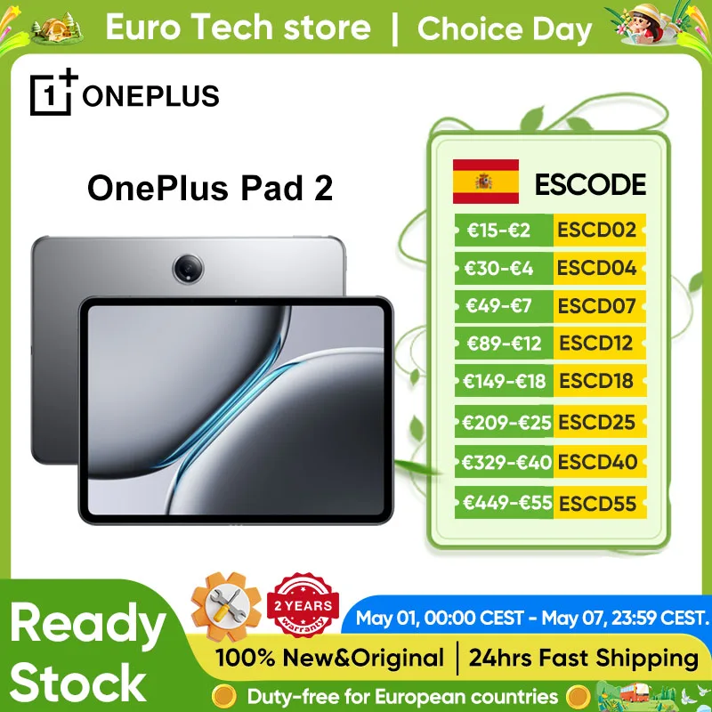 OnePlus Pad 2 Snapdragon 8 Gen 3 16GB+512GB Stroage 12.1'' 144Hz