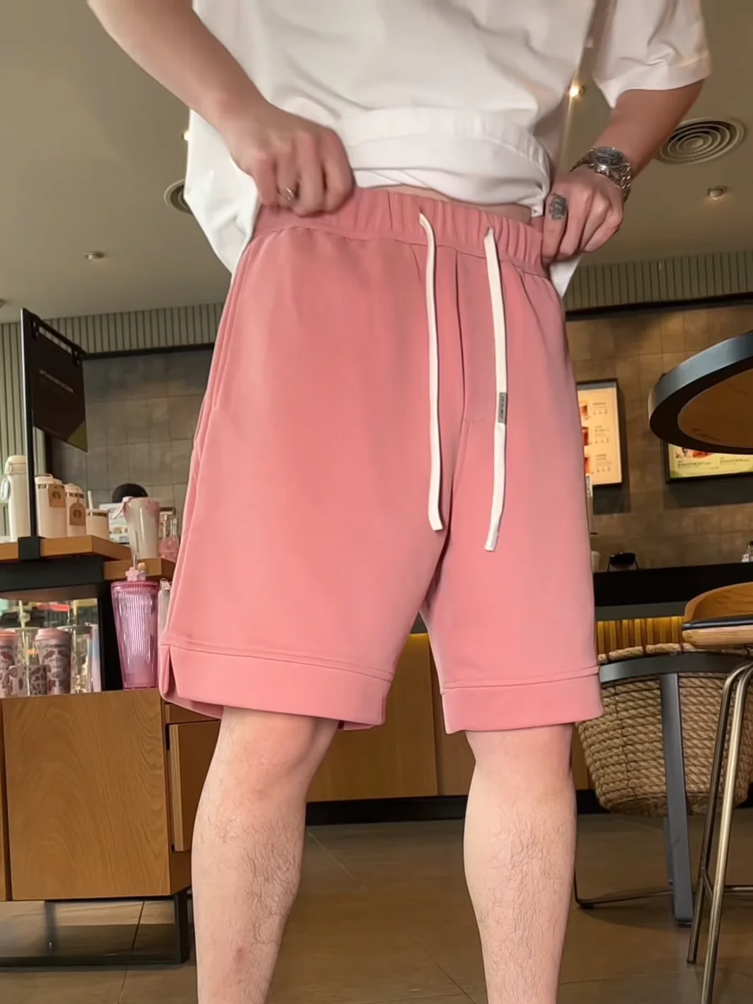 

Summer Men's Pure Color orts Casual Sle Korean Version Youthful Breathable Lightweight Faionable Five-Quarter ...