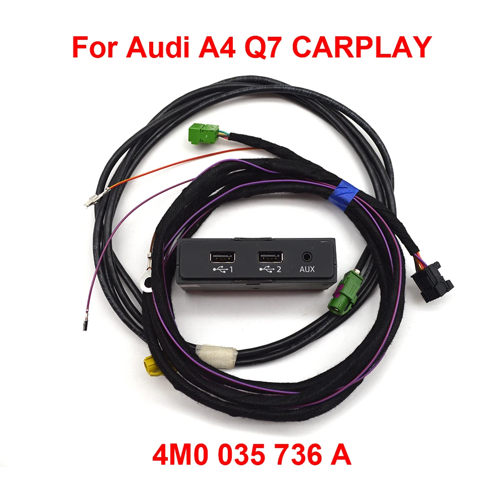 

For Audi 2015-2024 A4 B9 Q7 4M 2x USB AUX Carplay 2016-2024 Car mounted switch 4M0 035 736 A 4M0035736A