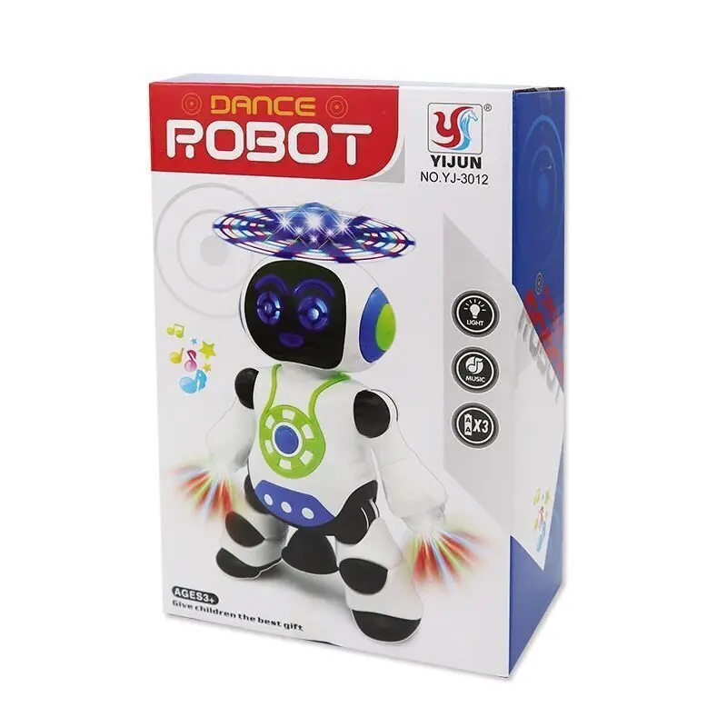 Electric Dancing Robot Toys for Kids, Slide giratório de 360 °, Iluminação legal, Música Brinquedos Educativos para Crianças