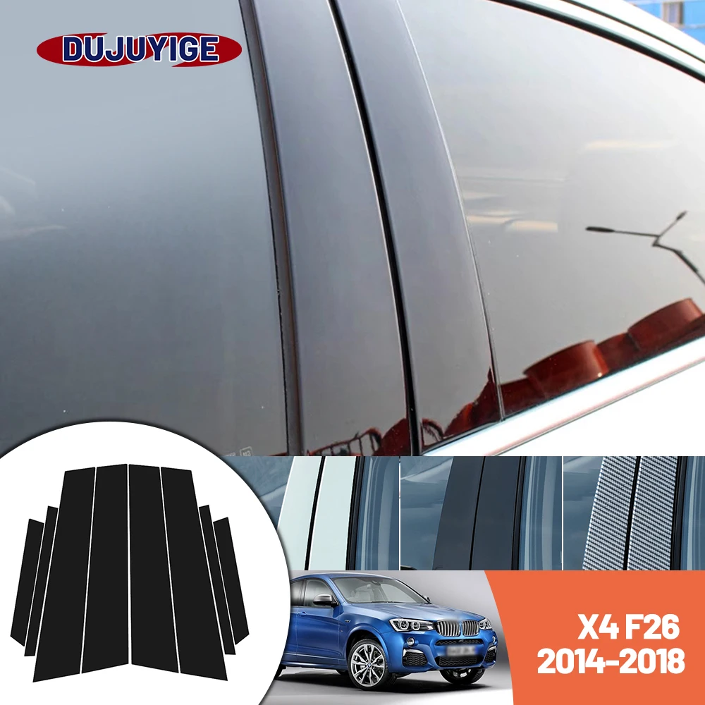 

Bright black carbon fiber door and window B C Pillar sticker suitable For BMW X4 F26 2014-2018 2015 2016 2017