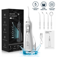 Oral Irrigator 40-140PSI Tooth Scaler 5 Speed Water Flosser Rechargeable Dental Water Jet 300ML IPX6 Waterproof Teeth Cleaner