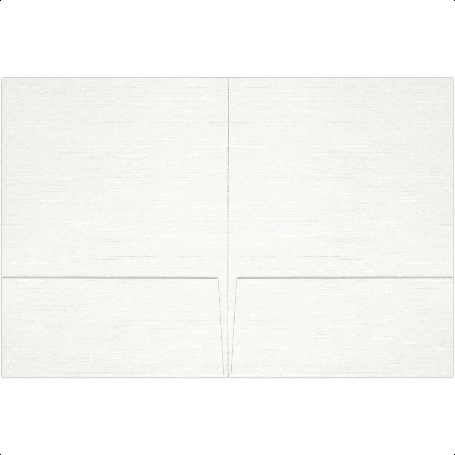 9 x 12 Presentation Folders Two Pocket White Linen 100lb. Cover 10 Qty