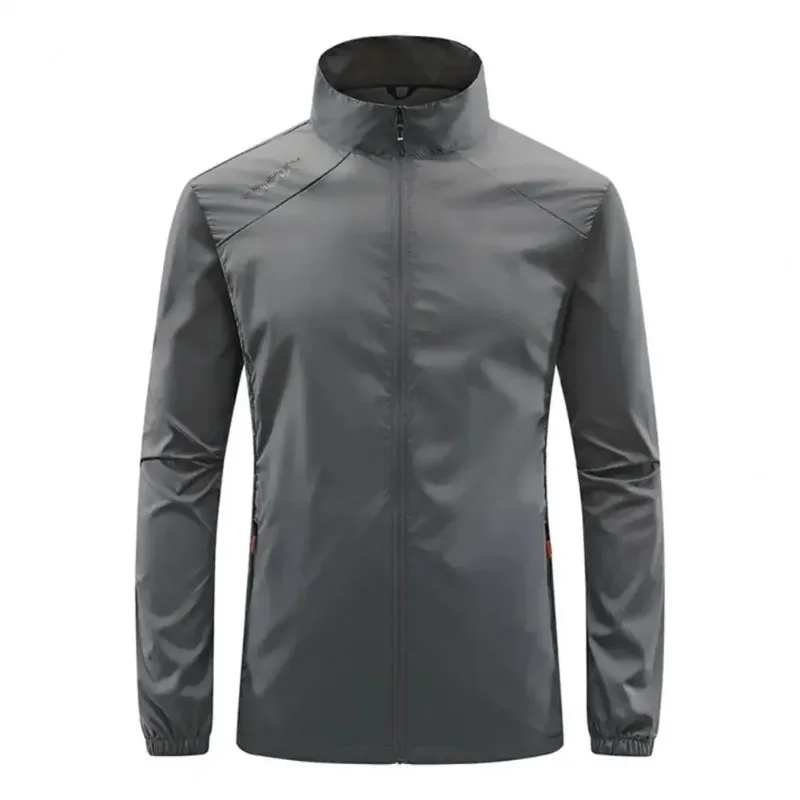

Running Jacket Ultra Light Men's Summer Casual Zipper Placket Soft Skin Windbreaker Street Motorcycle Fishing Sunscreen Suit