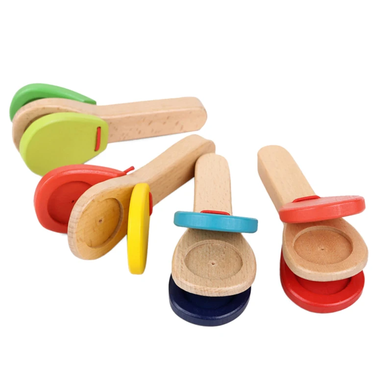 Castanholas para crianças, instrumentos orff, brinquedos musicais de madeira, adereços de entretenimento para crianças, instrumento de percussão, cultivo de ritmo tmz
