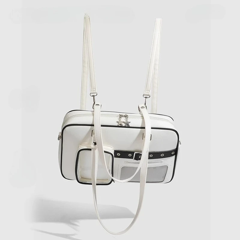 

High Capacity Ita Mochila Commuter All-match Mochilas Mujer Square Zipper Bag Multi-function Backpack New Bags for Woman