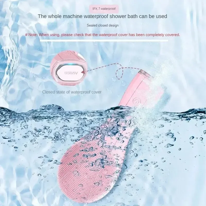 فرشاة تنظيف الوجه الكهربائية تنظيف المسام العميقة سونيك الاهتزاز مقاوم للماء حب الشباب مزيل الرؤوس السوداء منظف المسام سيليكون #2