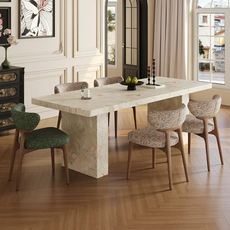 

Italian Side Design Hardcover Dining Tables Sets Classic Service Unique Minimalist Kitchen Table Modern Large Home Furniture