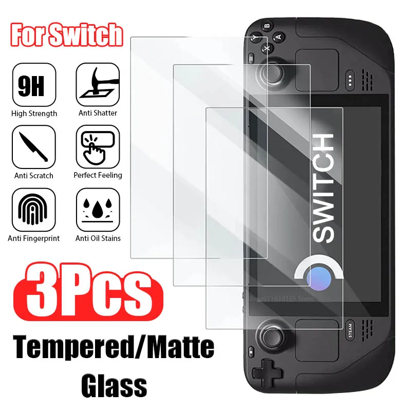 3PCS Tempered Glass For Nintendo Switch2 Matte Protective Glass For Switch OLED Switch Lite Anti-Scratch HD Screen Protector