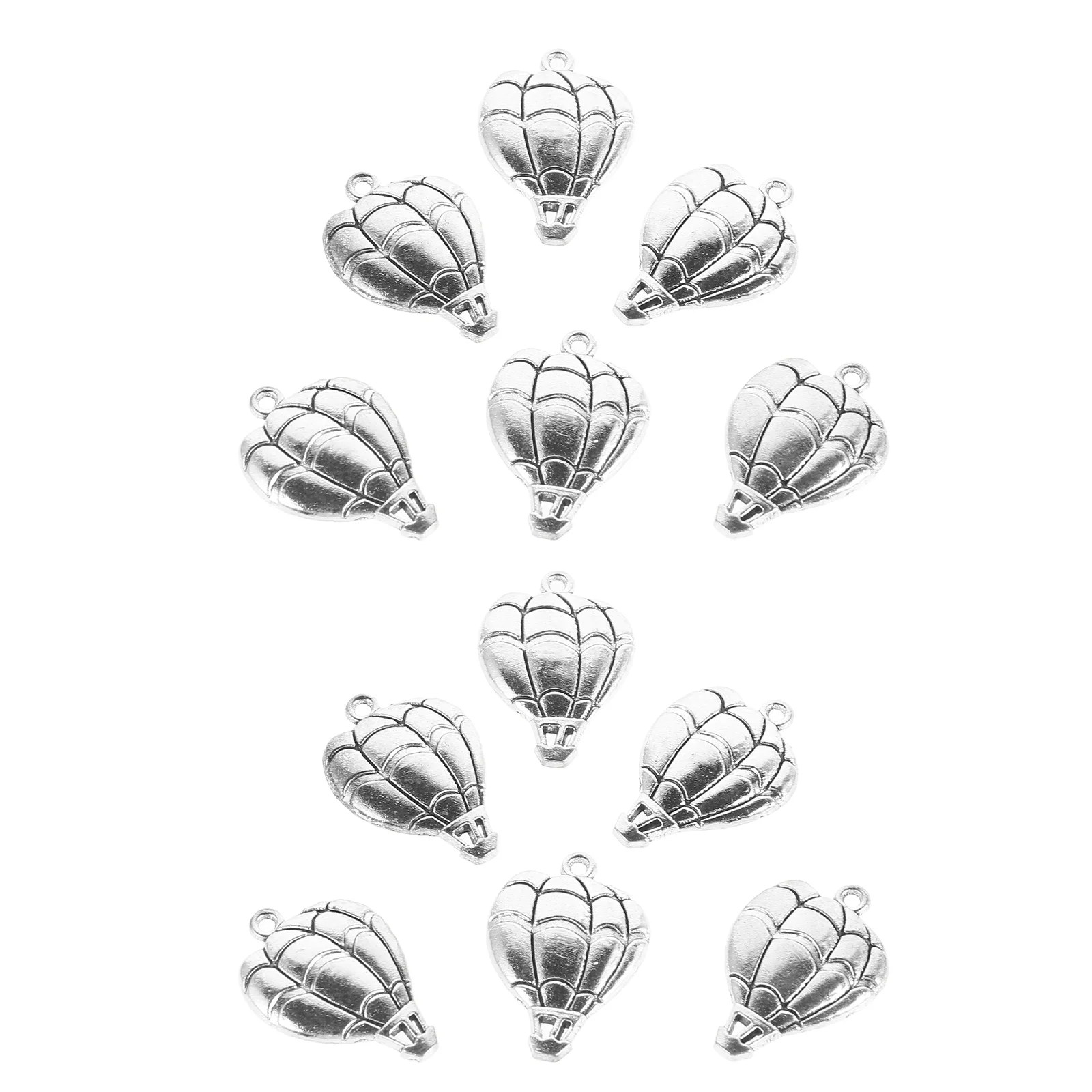 

10pcs Alloy Hot-air Balloon Shape Pendants Charms DIY Jewelry Making Accessory for Necklace Bracelet ( Silver)