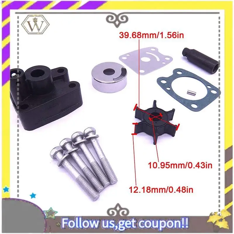 

L38A-лодочный двигатель 6E0-W0078-00 6E0-W0078-01 6E0-W0078-02 Ремкомплект водяного насоса для подвесного двигателя Yamaha 4HP 5HP 4A 5C