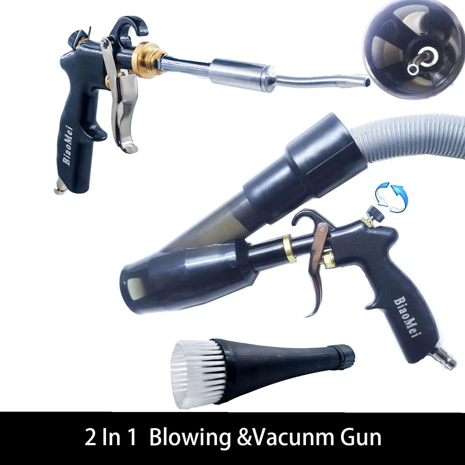 Tornador Air Blow Gun & Vacuum Gun, Tornado Cleaning Gun Quickly Blasts Dirt and Dust from Surface Works with Air Compressor (2i
