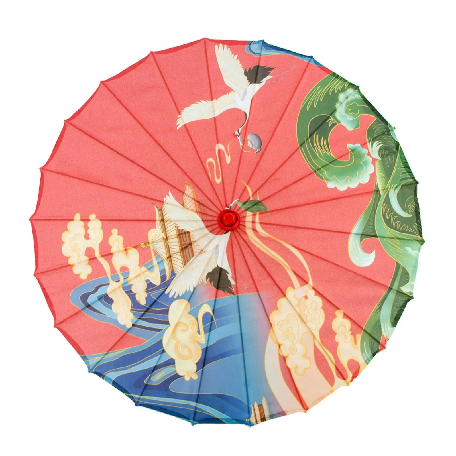 Oiled Paper Umbrella Chinese Japanese Art Classical Dance Umbrella Classical Dance Parasol for Music Festivals Village Scenery