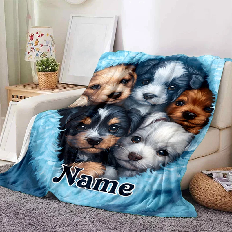 Personalized Dog Lover's Blanket - Soft, Reversible & Warm Flannel Throw for Sofa or Bed | Machine Washable with Vibrant 3D Prin