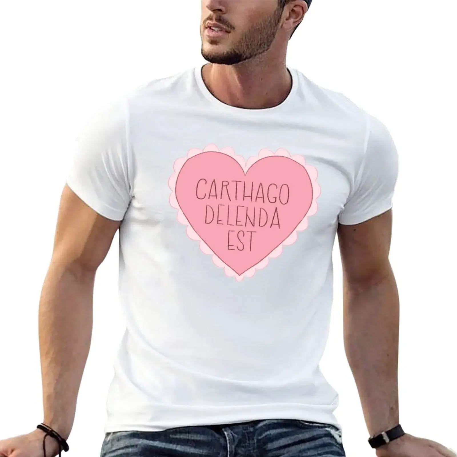 

Новая футболка Carthago Delenda Est-Valentine, винтажные футболки, футболки с рисунком, милые топы, мужская футболка с короткими рукавами