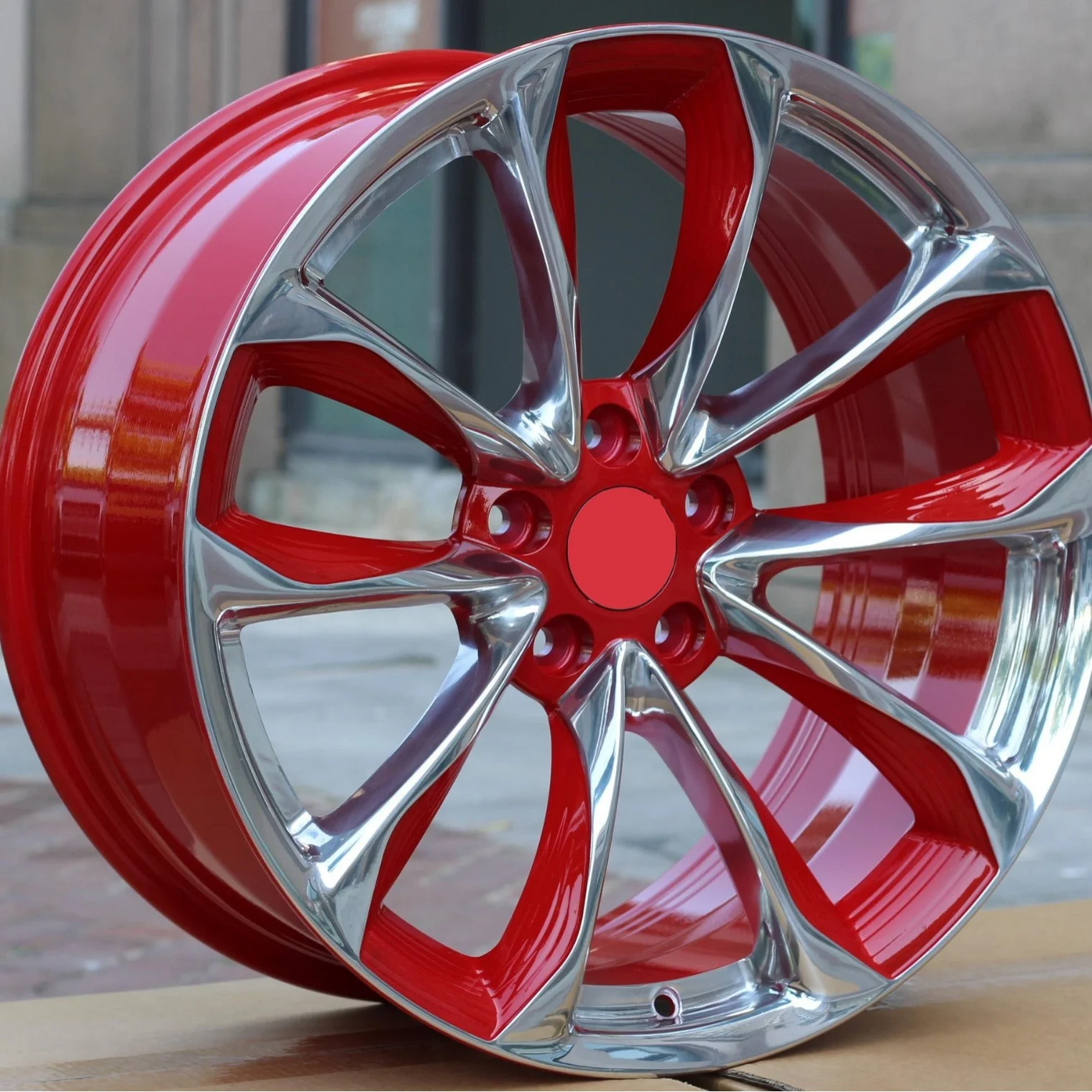 20inch Classic Red High-End Forged Multi-Spoke Wheels Electroplating Made T6061 Aluminum Alloy Model 11 Universal Fitment JJ1242