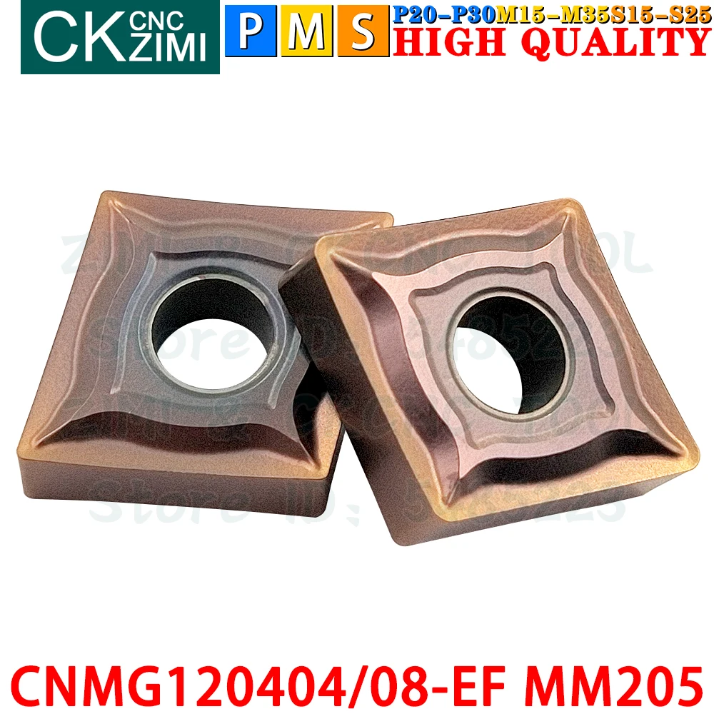 CNMG120404-EF MM205 CNMG120408-EF MM205 إدراجات كربيد خارجية أدوات إدراج تحول CNMG1204 CNMG 1204 EF EM CNC مخرطة معدنية ميكانيكية أدوات قطع تحول
