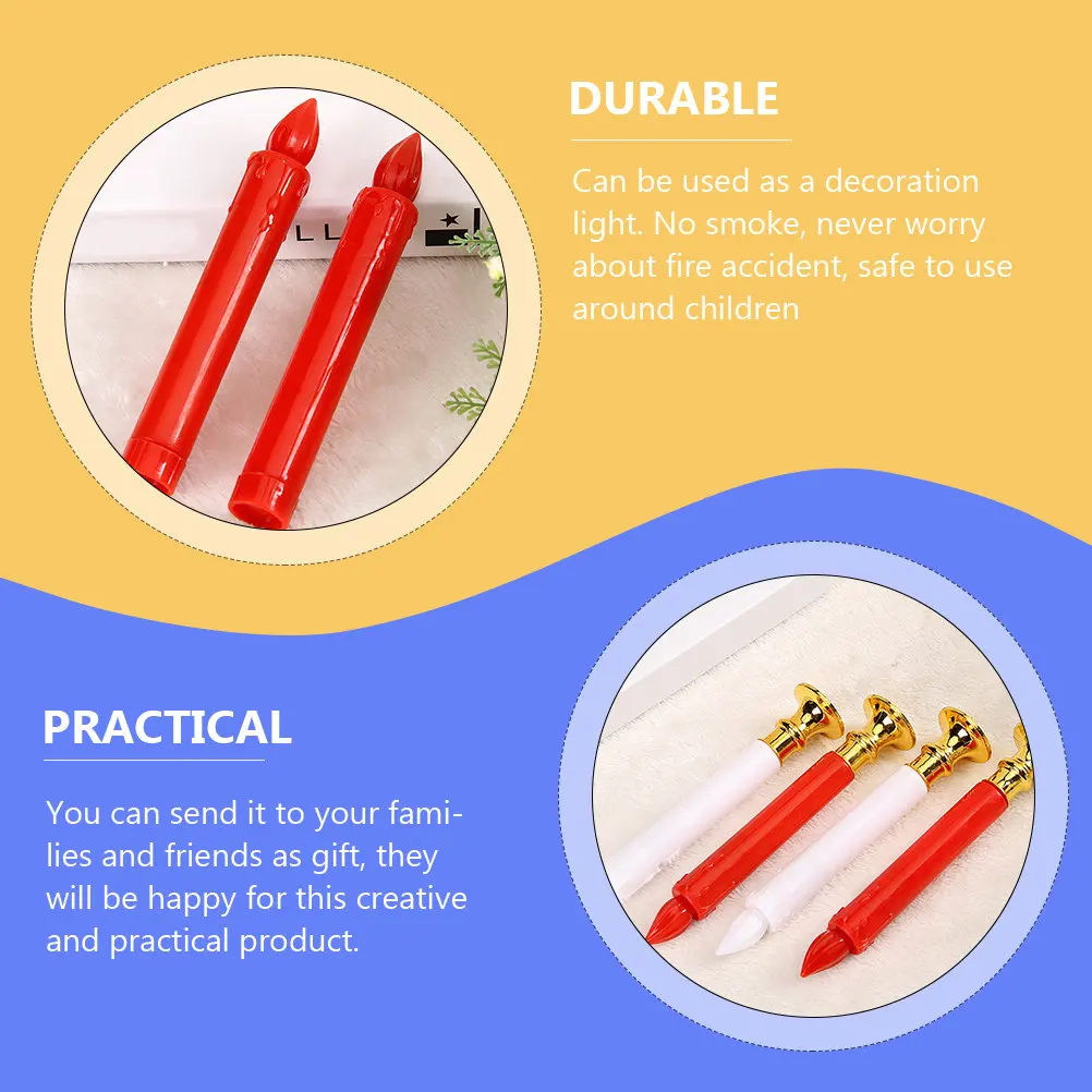 4Pcs Artificial LED Lights Electronic Flameless Lamps Home Decor Safe Energy Saving Electric Light