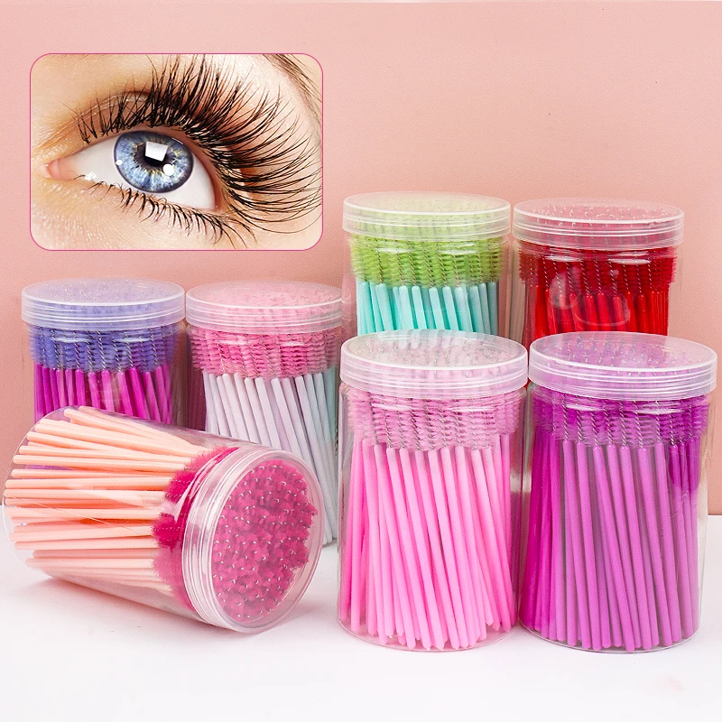 

100pcs Lashes Brush Eyelash Extension Mascara Wands Grafting Micro Eyebrow Brush Disposable Makeup Beauty Salon Cosmetic Tools
